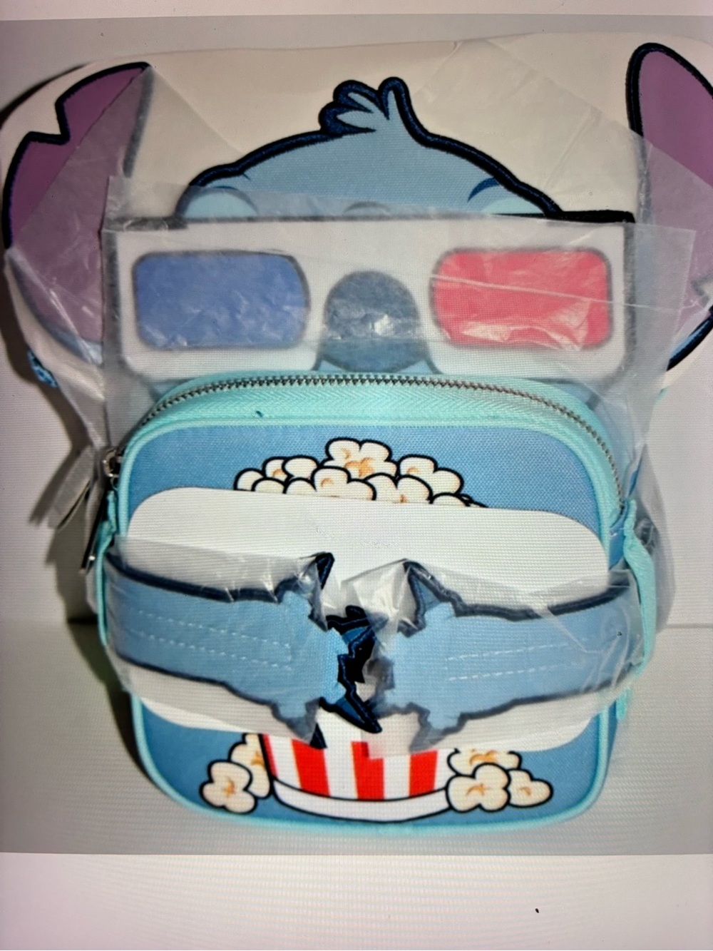 Loungefly Disney stitch exclusive amc Crossbody Bag with White and Red Accents